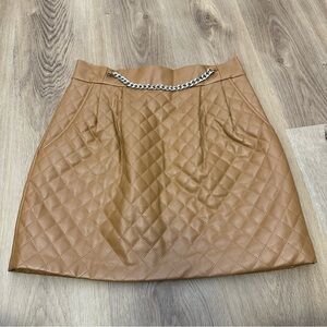 Amanda Uprichard Quilted Leather Mini Skirt size M